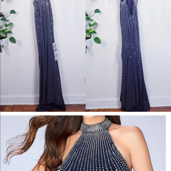 New LA FEMME Mirror Ovary Cutout Formal Gown 2 - Picture 4 of 8